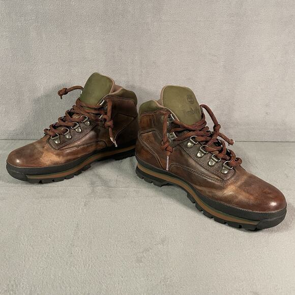 Timberland Euro Hiker 95100 Brown Leather Ankle Hiking Boots Women's Size 8M - Picture 2 of 8
